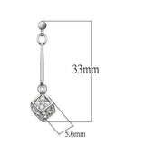 LO1981 - Rhodium White Metal Earrings with Top Grade Crystal in Clear - Alamode - Flyclothing LLC