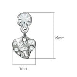 LO1982 - Rhodium White Metal Earrings with Top Grade Crystal in Clear - Alamode - Flyclothing LLC