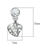 LO1982 - Rhodium White Metal Earrings with Top Grade Crystal in Clear - Alamode - Flyclothing LLC