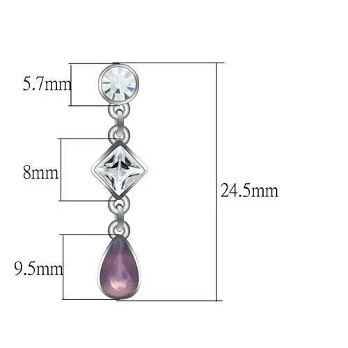 LO1983 - Rhodium White Metal Earrings with Top Grade Crystal in Clear - Alamode - Flyclothing LLC