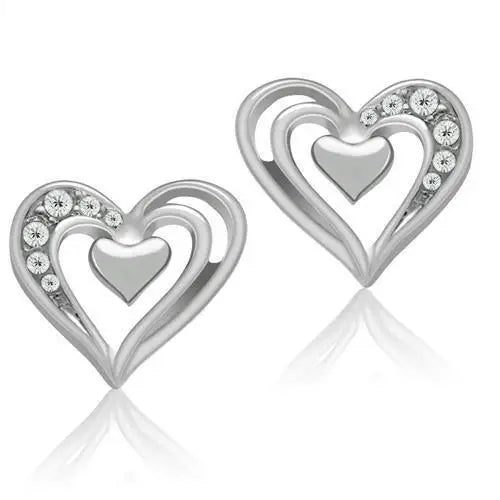 LO1985 - Rhodium White Metal Earrings with Top Grade Crystal in Clear - Alamode - Flyclothing LLC