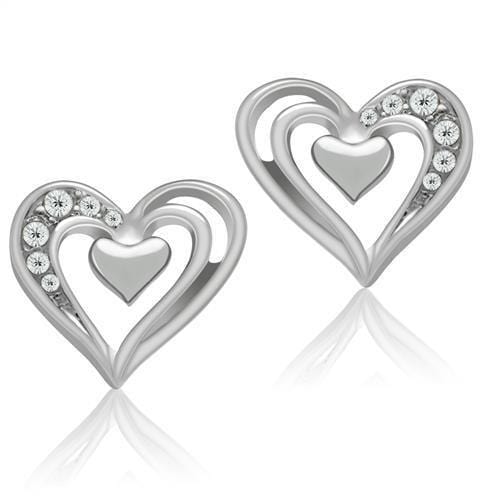 LO1985 - Rhodium White Metal Earrings with Top Grade Crystal  in Clear - Alamode