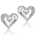 LO1985 - Rhodium White Metal Earrings with Top Grade Crystal  in Clear - Alamode