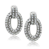 LO1986 - Rhodium White Metal Earrings with Top Grade Crystal in Clear - Alamode - Flyclothing LLC