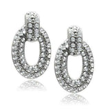 LO1986 - Rhodium White Metal Earrings with Top Grade Crystal in Clear - Alamode - Flyclothing LLC
