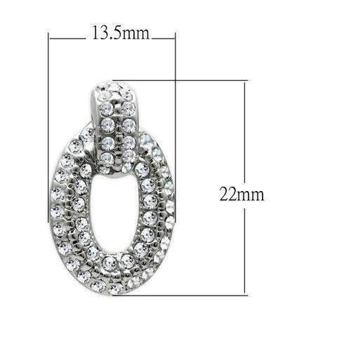 LO1986 - Rhodium White Metal Earrings with Top Grade Crystal in Clear - Alamode - Flyclothing LLC