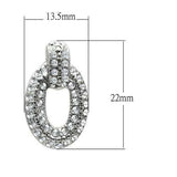 LO1986 - Rhodium White Metal Earrings with Top Grade Crystal in Clear - Alamode - Flyclothing LLC