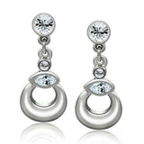 LO1989 - Rhodium White Metal Earrings with Top Grade Crystal in Clear - Alamode - Flyclothing LLC