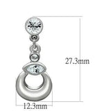 LO1989 - Rhodium White Metal Earrings with Top Grade Crystal in Clear - Alamode - Flyclothing LLC