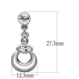 LO1989 - Rhodium White Metal Earrings with Top Grade Crystal in Clear - Alamode - Flyclothing LLC