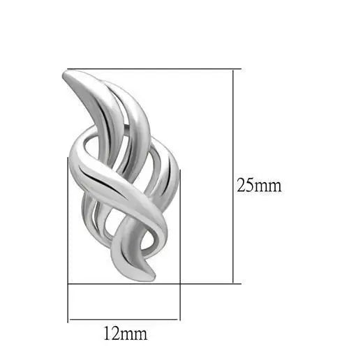 LO1991 - Rhodium White Metal Earrings with No Stone - Alamode - Flyclothing LLC