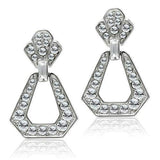 LO1995 - Rhodium White Metal Earrings with Top Grade Crystal in Clear - Alamode - Flyclothing LLC