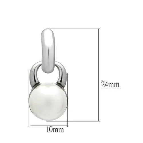 LO1998 - Rhodium White Metal Earrings with Top Grade Crystal in White - Alamode - Flyclothing LLC