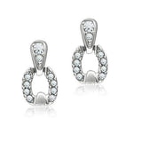 LO1999 - Rhodium White Metal Earrings with Top Grade Crystal in Clear - Alamode - Flyclothing LLC