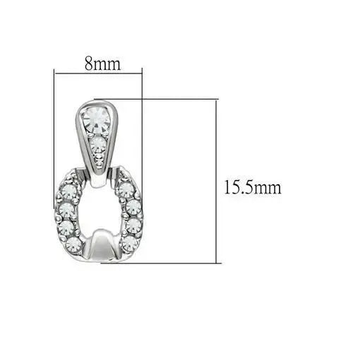 LO1999 - Rhodium White Metal Earrings with Top Grade Crystal in Clear - Alamode - Flyclothing LLC
