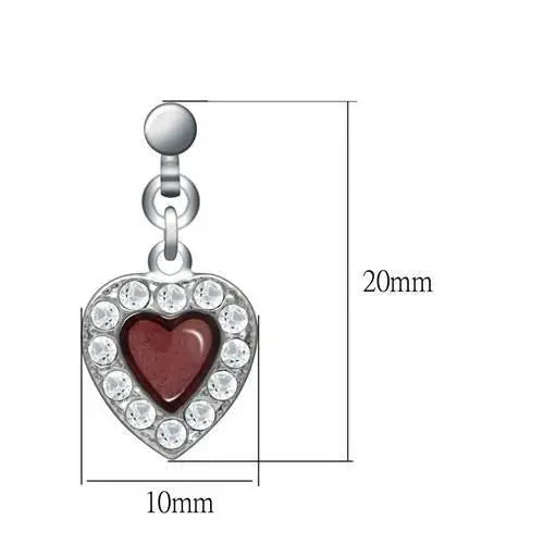 LO2000 - Rhodium White Metal Earrings with Top Grade Crystal in Clear - Alamode - Flyclothing LLC