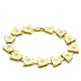 LO2002 - Matte Gold & Gold Brass Bracelet with AAA Grade CZ in Clear - Alamode - Flyclothing LLC