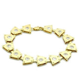 LO2002 - Matte Gold & Gold Brass Bracelet with AAA Grade CZ  in Clear - Alamode