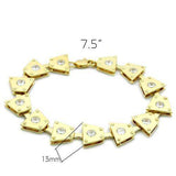 LO2002 - Matte Gold & Gold Brass Bracelet with AAA Grade CZ in Clear - Alamode - Flyclothing LLC
