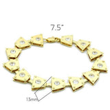 LO2002 - Matte Gold & Gold Brass Bracelet with AAA Grade CZ  in Clear - Alamode