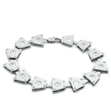 LO2003 - Matte Rhodium & Rhodium Brass Bracelet with AAA Grade CZ  in Clear - Alamode
