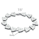 LO2003 - Matte Rhodium & Rhodium Brass Bracelet with AAA Grade CZ in Clear - Alamode - Flyclothing LLC
