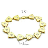 LO2004 - Matte Gold & Gold Brass Bracelet with AAA Grade CZ  in Clear - Alamode