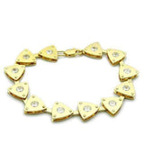 LO2004 - Matte Gold & Gold Brass Bracelet with AAA Grade CZ in Clear - Alamode - Flyclothing LLC