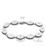 LO2011 - Matte Rhodium & Rhodium Brass Bracelet with AAA Grade CZ in Clear - Alamode - Flyclothing LLC