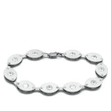 LO2011 - Matte Rhodium & Rhodium Brass Bracelet with AAA Grade CZ in Clear - Alamode - Flyclothing LLC