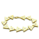 LO2012 - Matte Gold & Gold Brass Bracelet with AAA Grade CZ in Clear - Alamode - Flyclothing LLC