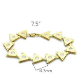 LO2012 - Matte Gold & Gold Brass Bracelet with AAA Grade CZ in Clear - Alamode - Flyclothing LLC
