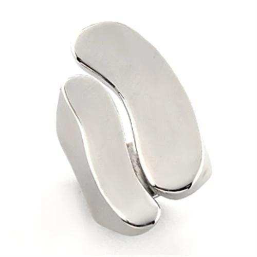 LO201 - Rhodium White Metal Ring with No Stone - Alamode - Flyclothing LLC