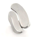 LO201 - Rhodium White Metal Ring with No Stone - Alamode - Flyclothing LLC