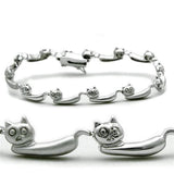 LO2023 - Matte Rhodium & Rhodium Brass Bracelet with No Stone - Alamode