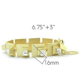 LO2037 - Matte Gold Brass Bracelet with Top Grade Crystal  in Clear - Alamode