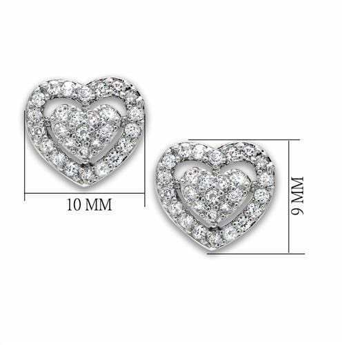 LO2042 - Rhodium Brass Earrings with AAA Grade CZ in Clear - Alamode - Flyclothing LLC