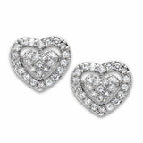 LO2042 - Rhodium Brass Earrings with AAA Grade CZ  in Clear