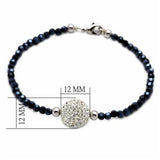 LO2047 - Rhodium Brass Bracelet with Top Grade Crystal  in Clear - Alamode