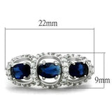 LO2049 - Rhodium Brass Ring with Synthetic Synthetic Glass in Montana - Alamode - Flyclothing LLC