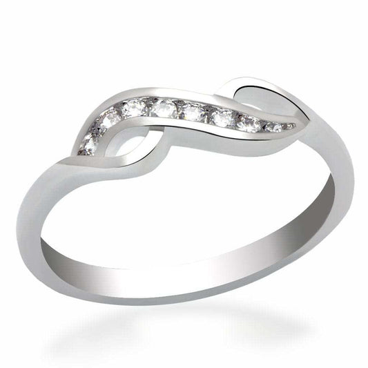 LO2053 - Rhodium Brass Ring with AAA Grade CZ in Clear - Alamode - Flyclothing LLC