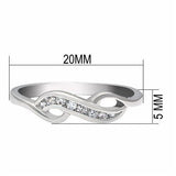 LO2053 - Rhodium Brass Ring with AAA Grade CZ  in Clear - Alamode