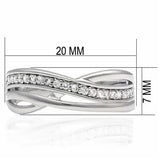 LO2058 - Rhodium Brass Ring with AAA Grade CZ in Clear - Alamode - Flyclothing LLC