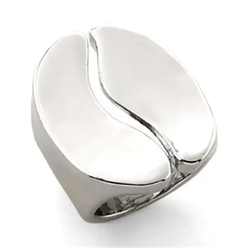 LO206 - Rhodium White Metal Ring with No Stone - Alamode - Flyclothing LLC