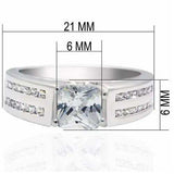 LO2070 - Rhodium Brass Ring with AAA Grade CZ in Clear - Alamode - Flyclothing LLC