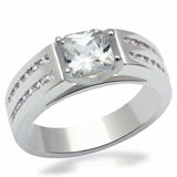 LO2070 - Rhodium Brass Ring with AAA Grade CZ in Clear - Alamode - Flyclothing LLC