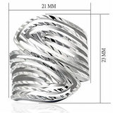 LO2076 - Rhodium Brass Ring with No Stone - Alamode - Flyclothing LLC