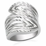 LO2076 - Rhodium Brass Ring with No Stone - Alamode - Flyclothing LLC