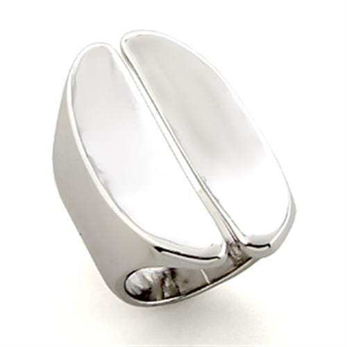 LO207 - Rhodium White Metal Ring with No Stone - Alamode - Flyclothing LLC