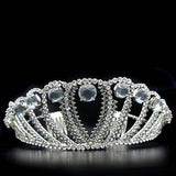 LO2108 - Imitation Rhodium Brass Tiaras & Hair Clip with Top Grade Crystal in Clear - Alamode - Flyclothing LLC